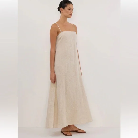 Dissh JEM NATURAL LINEN MAXI DRESS size 2 - Picture 3 of 10